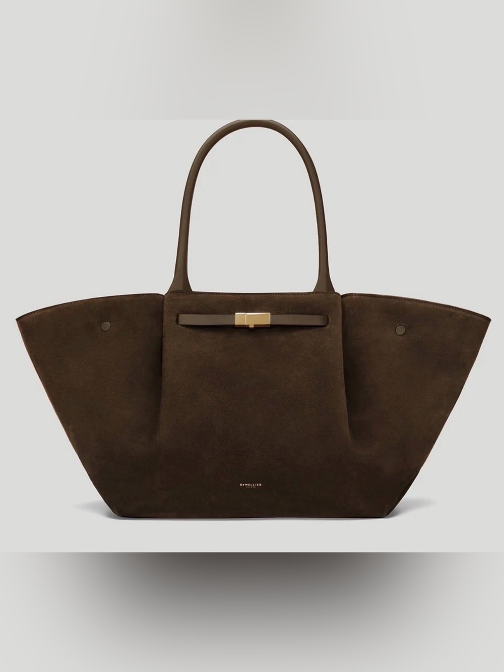 DeMellier New York Tote in Dark Brown with Gold Hardware